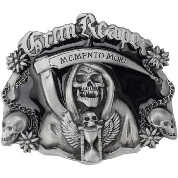 DTSMEOIC DT Men's Native American Skull Belt Buckle, Gothic Skull